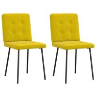 Eetkamerstoelen 2 st fluweel geel