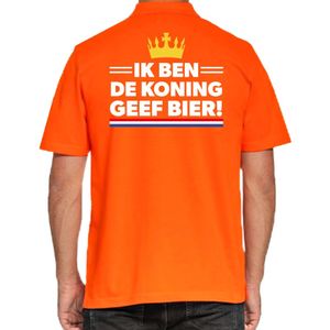 Koningsdag poloshirt geef bier oranje voor heren