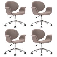 The Living Store Draaibare Eetkamerstoelen - Set van 4 - Taupe - 67 x 62 x (80-87.5) cm