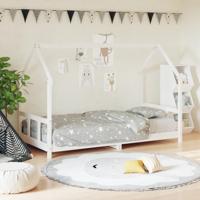 Kinderbedframe 90x200 cm massief grenenhout wit - thumbnail