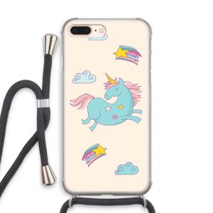 Vliegende eenhoorn: iPhone 7 PLUS Transparant Hoesje met koord