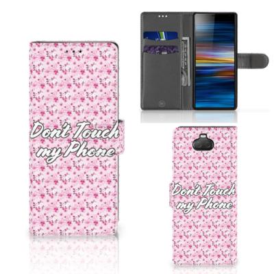 Sony Xperia 10 Portemonnee Hoesje Flowers Pink DTMP Sony Xperia 10 Portemonnee Hoesje Flowers Pink DTMP