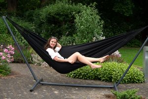 Hangmat met Standaard Tweepersoons 'Easy & Comfort' Black - Zwart - Tropilex ®