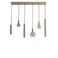 Hanglamp Riva recht 6 lichts quartz