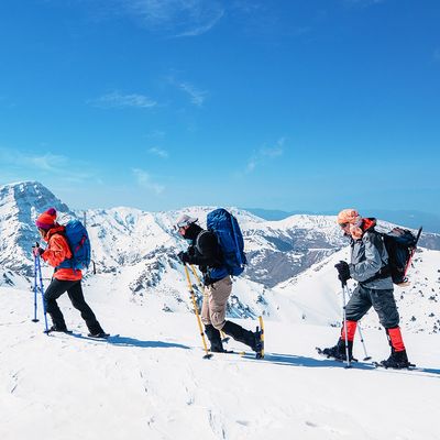 54/64/76 cm Set Sneeuwschoenen met Klimhulp Allround 4-In-1 voor Kinderen en Volwassenen Incl. Draagtas/Trekkingstokken Zilver