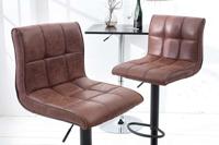 In hoogte verstelbare barkruk MODENA vintage bruine barstoel met voetsteun - 37937