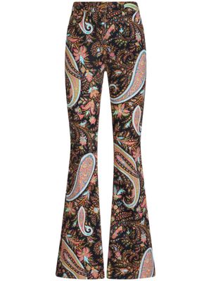 ETRO pantalon évasé à motif cachemire - Noir