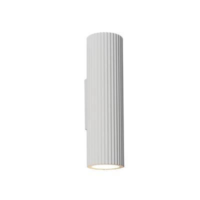 Artdelight Wandlamp Brest ribbel H 25 cm gips wit