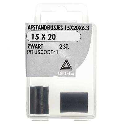 Afst.bus 15x20x6.3 zwart 2st - Deltafix