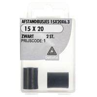 Afst.bus 15x20x6.3 zwart 2st - Deltafix