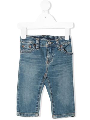 POLO RALPH LAUREN KIDS jean à effet délavé - Bleu