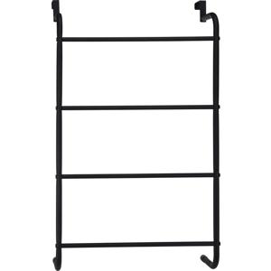 Handdoekrek badkamer deur - zwart - metaal - H73 cm