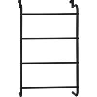 Handdoekrek badkamer deur - zwart - metaal - H73 cm