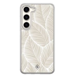 Samsung Galaxy S23 hybride hoesje - Palmy leaves beige