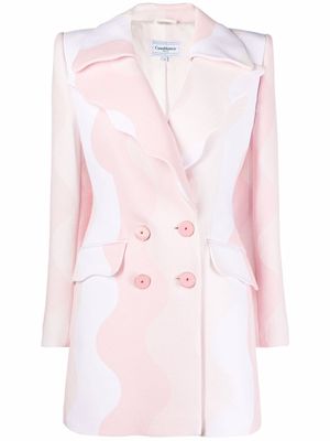Casablanca robe boutonnée à motif de vagues - Rose