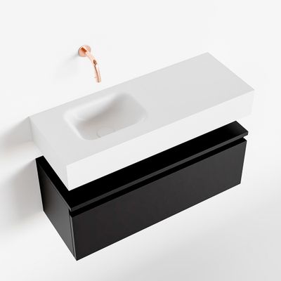 Toiletmeubel Mondiaz Andor | 80 cm | Meubelkleur Urban | Lex vrijhangend wastafel Talc Links | Zonder kraangat