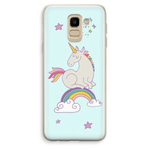 Regenboog eenhoorn: Samsung Galaxy J6 (2018) Transparant Hoesje