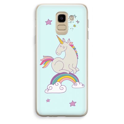 Regenboog eenhoorn: Samsung Galaxy J6 (2018) Transparant Hoesje