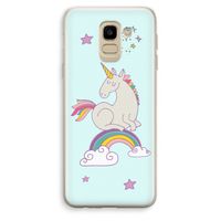 Regenboog eenhoorn: Samsung Galaxy J6 (2018) Transparant Hoesje