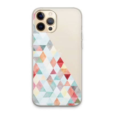 Gekleurde driehoekjes pastel: iPhone 13 Pro Max Transparant Hoesje