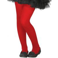 Carnaval verkleed panty voor kinderen - rood - 40 denier - voor 6 tot 12 jaar - thumbnail