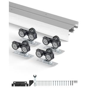 VEVOR Schuifdeurrailset Hardware Dubbele rails 1828mm Schuifdeursysteem