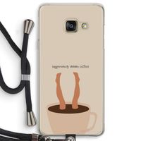 Aggressively drinks coffee: Samsung Galaxy A3 (2016) Transparant Hoesje met koord