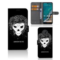 Telefoonhoesje met Naam Nokia G50 Skull Hair | Portemonnee hoesje