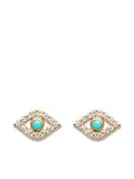 Sydney Evan puces d'oreilles Evil Eye en or 14ct - thumbnail