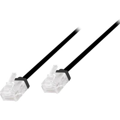 LogiLink CQ3003U RJ45 Netwerkkabel, patchkabel CAT 6A U/UTP 0.15 m Zwart Extreem dun, Zeer flexibel, Vlambestendig, Halogeenvrij 1 stuk(s)