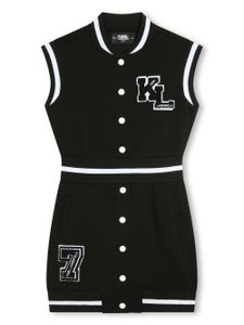 Karl Lagerfeld Kids robe courte sans manches à patch logo - Noir