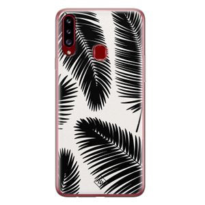 Samsung Galaxy A20s siliconen telefoonhoesje - Palm leaves silhouette