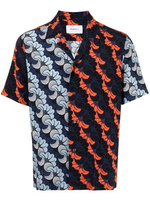 Ports V chemise à fleurs - Bleu