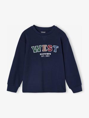 T-shirt met lange mouwen en bouclé-motief voor jongens marineblauw