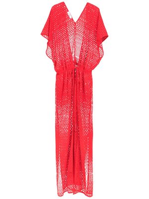 Amir Slama robe de plage en maille - Rouge
