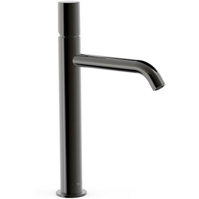 Wastafelkraan Tres Study | Opbouw | Mengkraan | Hoog model | 1-knop | Rond | Black metal