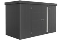 Biohort Metalen tuinhuis Neo - Dubbele deur - Donkergrijs - 1D (348x180 cm)- Plat dak- Metaal- Biohort