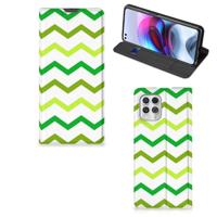 Motorola Moto G100 | Hoesje met Magneet | Zigzag Groen
