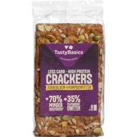 Tastybasics Less carb-high protein crackers zonnebl/pompoenpit