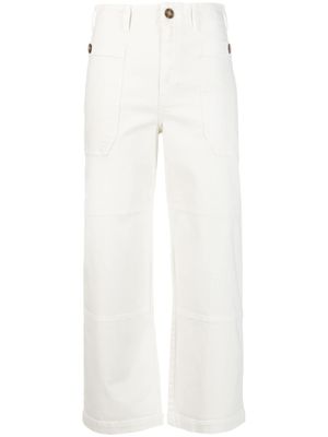FRAME pantalon droit à poches multiples - Blanc