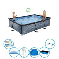 EXIT Zwembad Stone Grey - Frame Pool 300x200x65 cm - Super Set