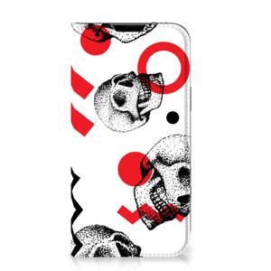 Mobiel BookCase Apple iPhone 14 Plus Skull Red