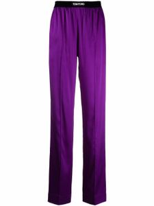 TOM FORD pantalon droit à patch logo - Violet