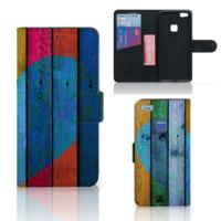 Huawei P10 Lite | Book Style Case | Wood Heart - Cadeau voor je Vriend