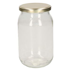 Luchtdichte weckpotten transparant glas 900 ml - goud   -