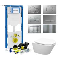 Geberit UP320 Toiletset set37 Wiesbaden Vesta Rimless Mat wit met Sigma drukplaat