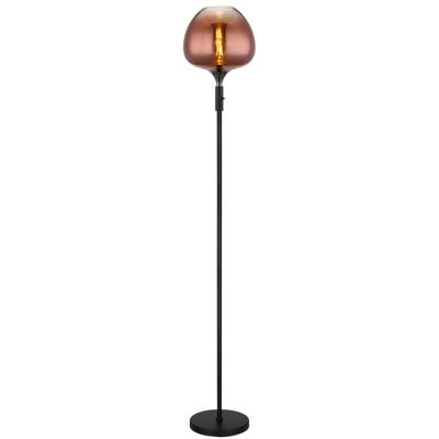 Globo Zwarte vloerlampMaxy met rood glas Ø 29cm - 15548S2G