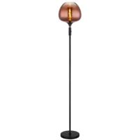 Globo Zwarte vloerlampMaxy met rood glas Ø 29cm - 15548S2G