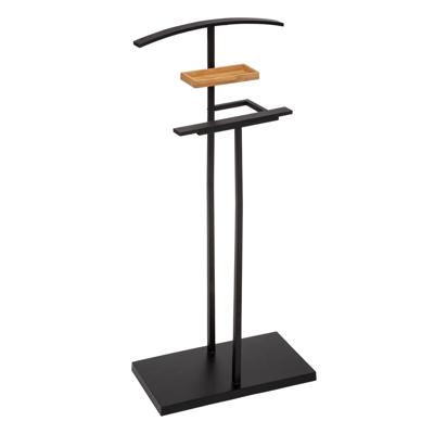 Kledingrek Dressboy - Colbert/jas hanger - staand model - bamboe/metaal - zwart - 45 x 114 cm