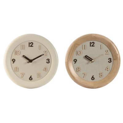 Muurklok Home ESPRIT Beige Natuurlijk Hout 30 x 5 x 30 cm (2 Stuks)